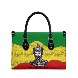 Haile Selassie I Leather Bag Ethiopia Lion of Judah and Conquering Lion Pattern Tribute - African Pride