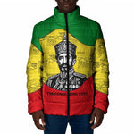 Haile Selassie I Padded Jacket Ethiopia Lion of Judah and Conquering Lion Pattern Tribute - African Pride