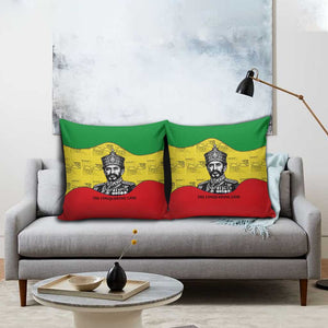 Haile Selassie I Pillow Cover Ethiopia Lion of Judah and Conquering Lion Pattern Tribute - African Pride