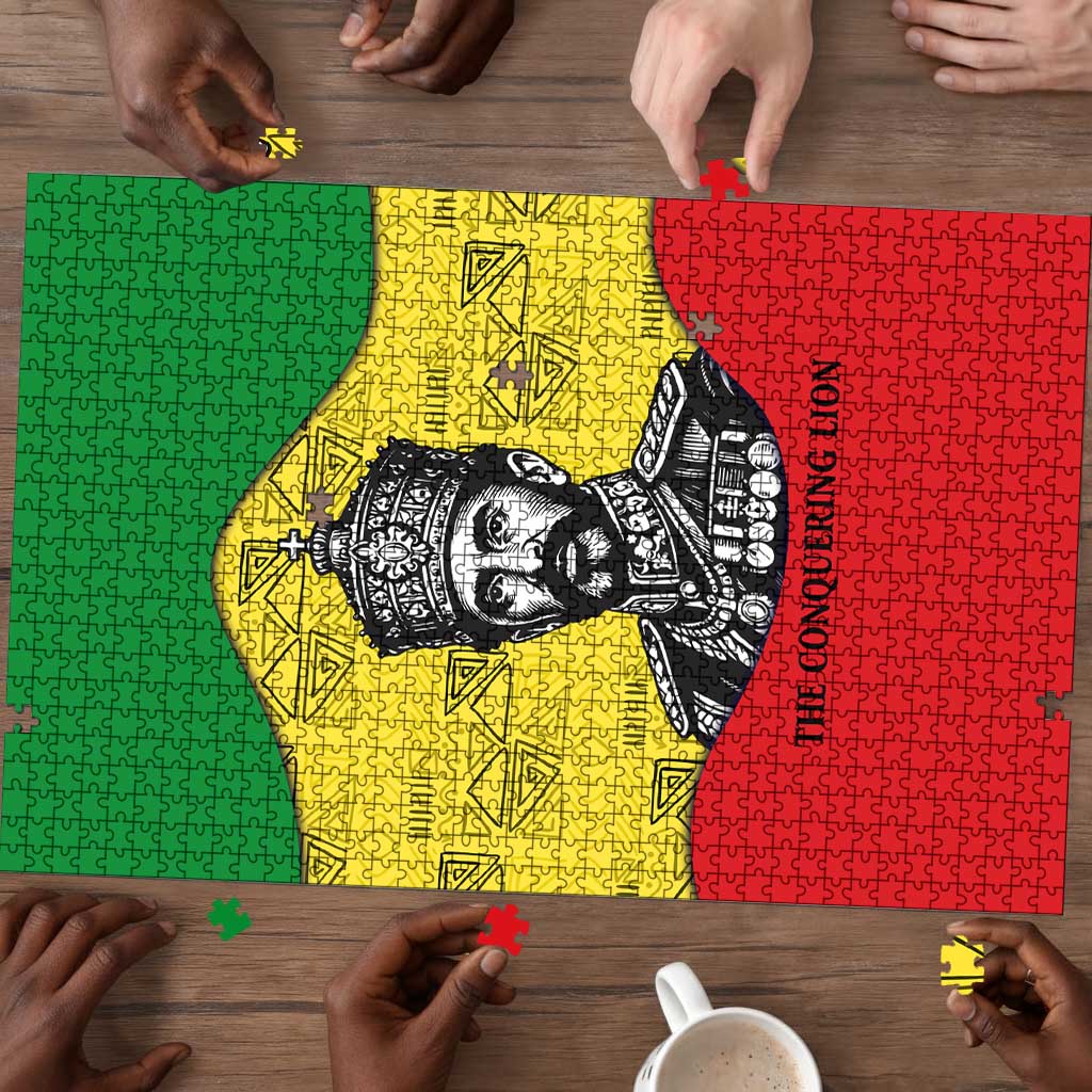 Haile Selassie I Puzzle Ethiopia Lion of Judah and Conquering Lion Pattern Tribute - African Pride