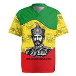 Haile Selassie I Rugby Jersey Ethiopia Lion of Judah and Conquering Lion Pattern Tribute - African Pride