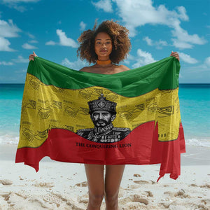 Haile Selassie I Sarong Ethiopia Lion of Judah and Conquering Lion Pattern Tribute - African Pride