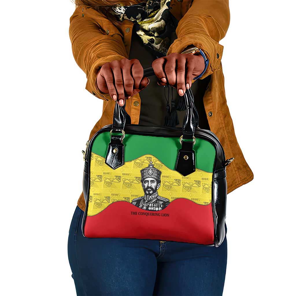Haile Selassie I Shoulder Handbag Ethiopia Lion of Judah and Conquering Lion Pattern Tribute - African Pride
