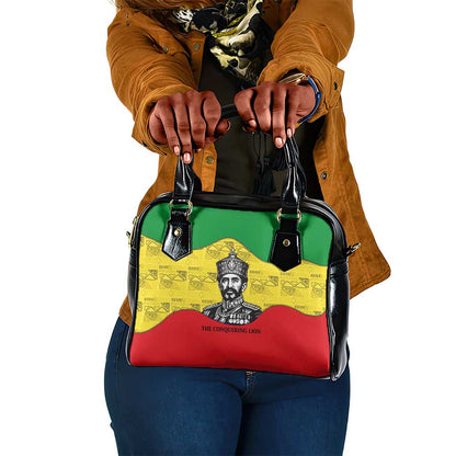 Haile Selassie I Shoulder Handbag Ethiopia Lion of Judah and Conquering Lion Pattern Tribute - African Pride