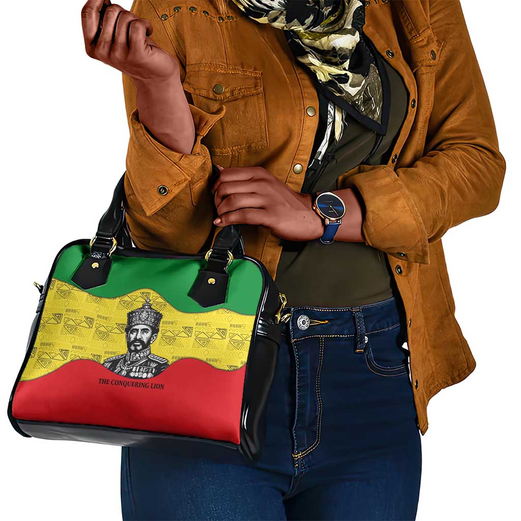 Haile Selassie I Shoulder Handbag Ethiopia Lion of Judah and Conquering Lion Pattern Tribute - African Pride