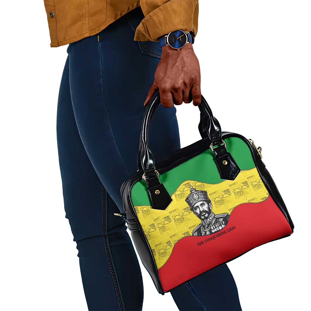 Haile Selassie I Shoulder Handbag Ethiopia Lion of Judah and Conquering Lion Pattern Tribute - African Pride