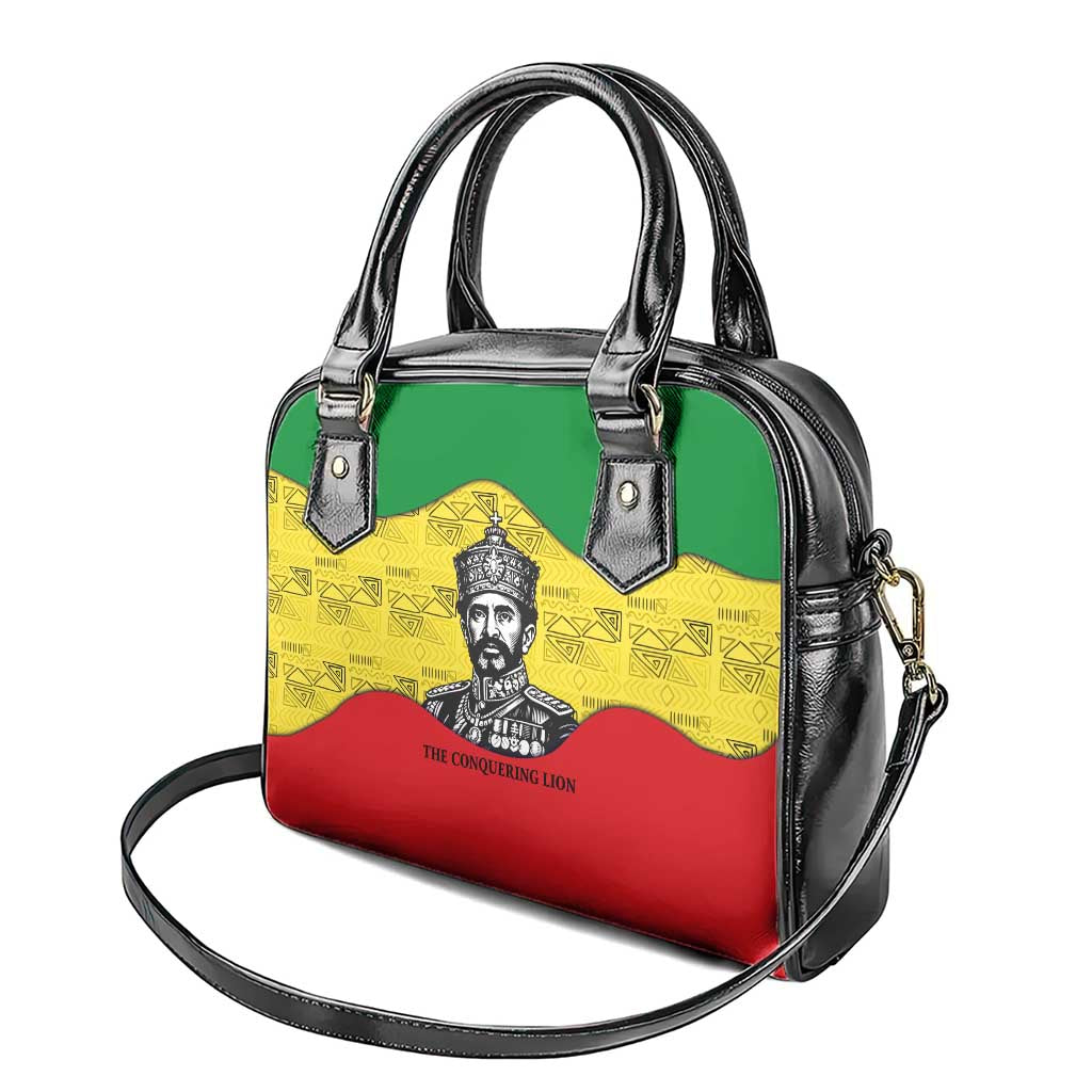 Haile Selassie I Shoulder Handbag Ethiopia Lion of Judah and Conquering Lion Pattern Tribute - African Pride