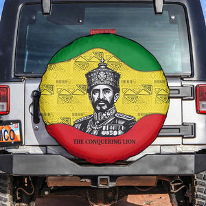 Haile Selassie I Spare Tire Cover Ethiopia Lion of Judah and Conquering Lion Pattern Tribute - African Pride
