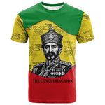 Haile Selassie I T shirt Ethiopia Lion of Judah and Conquering Lion Pattern Tribute - African Pride