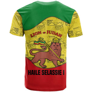 Haile Selassie I T shirt Ethiopia Lion of Judah and Conquering Lion Pattern Tribute - African Pride