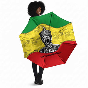 Haile Selassie I Umbrella Ethiopia Lion of Judah and Conquering Lion Pattern Tribute - African Pride