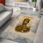 Haile Selassie I Ethiopia Area Rug with King of Kings and Conquering Lion Cloud Rays and Regal Portrait - African Pride