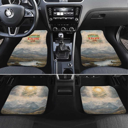 Haile Selassie I Ethiopia Car Mats with King of Kings and Conquering Lion Cloud Rays and Regal Portrait - African Pride