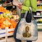 Haile Selassie I Ethiopia Grocery Bag with King of Kings and Conquering Lion Cloud Rays and Regal Portrait - African Pride