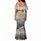 Haile Selassie I Ethiopia Mermaid Dress with King of Kings and Conquering Lion Cloud Rays and Regal Portrait