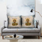 Haile Selassie I Ethiopia Pillow Cover with King of Kings and Conquering Lion Cloud Rays and Regal Portrait - African Pride