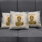 Haile Selassie I Ethiopia Pillow Cover with King of Kings and Conquering Lion Cloud Rays and Regal Portrait - African Pride