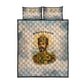 Haile Selassie I Ethiopia Quilt Bed Set with King of Kings and Conquering Lion Cloud Rays and Regal Portrait - African Pride