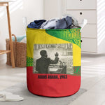 Ethiopia Haile Selassie I Laundry Basket with Addis Ababa 1963 Speech Quote Pan-African Flag Colors and Kente Pattern - African Pride
