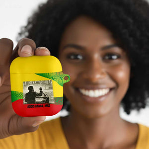 Ethiopia Haile Selassie I AirPods Case with Addis Ababa 1963 Speech Quote Pan-African Flag Colors and Kente Pattern - African Pride