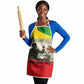 Ethiopia Haile Selassie I Apron with Addis Ababa 1963 Speech Quote Pan-African Flag Colors and Kente Pattern - African Pride