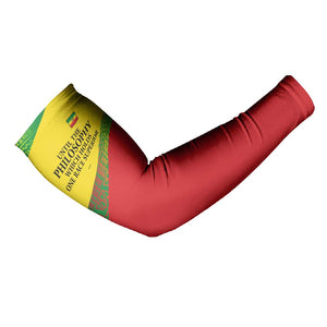 Ethiopia Haile Selassie I Arm Sleeves with Addis Ababa 1963 Speech Quote Pan-African Flag Colors and Kente Pattern