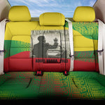 Ethiopia Haile Selassie I Back Car Seat Cover with Addis Ababa 1963 Speech Quote Pan-African Flag Colors and Kente Pattern - African Pride