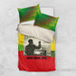 Ethiopia Haile Selassie I Bedding Set with Addis Ababa 1963 Speech Quote Pan-African Flag Colors and Kente Pattern - African Pride