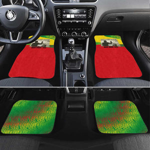 Ethiopia Haile Selassie I Car Mats with Addis Ababa 1963 Speech Quote Pan-African Flag Colors and Kente Pattern - African Pride