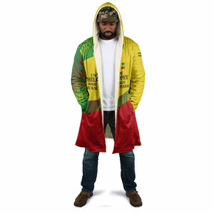 Ethiopia Haile Selassie I Cloak with Addis Ababa 1963 Speech Quote Pan-African Flag Colors and Kente Pattern