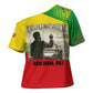 Ethiopia Haile Selassie I Cross Shoulder Shirt with Addis Ababa 1963 Speech Quote Pan-African Flag Colors and Kente Pattern
