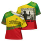 Ethiopia Haile Selassie I Cross Shoulder Shirt with Addis Ababa 1963 Speech Quote Pan-African Flag Colors and Kente Pattern