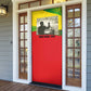 Ethiopia Haile Selassie I Door Cover with Addis Ababa 1963 Speech Quote Pan-African Flag Colors and Kente Pattern - African Pride
