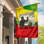 Ethiopia Haile Selassie I Garden Flag with Addis Ababa 1963 Speech Quote Pan-African Flag Colors and Kente Pattern - African Pride