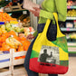 Ethiopia Haile Selassie I Grocery Bag with Addis Ababa 1963 Speech Quote Pan-African Flag Colors and Kente Pattern - African Pride