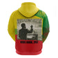 Ethiopia Haile Selassie I Hoodie with Addis Ababa 1963 Speech Quote Pan-African Flag Colors and Kente Pattern