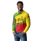 Ethiopia Haile Selassie I Long Sleeve Polo Shirt with Addis Ababa 1963 Speech Quote Pan-African Flag Colors and Kente Pattern