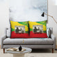 Ethiopia Haile Selassie I Pillow Cover with Addis Ababa 1963 Speech Quote Pan-African Flag Colors and Kente Pattern - African Pride