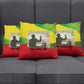 Ethiopia Haile Selassie I Pillow Cover with Addis Ababa 1963 Speech Quote Pan-African Flag Colors and Kente Pattern - African Pride