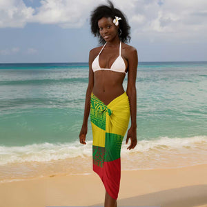 Ethiopia Haile Selassie I Sarong with Addis Ababa 1963 Speech Quote Pan-African Flag Colors and Kente Pattern - African Pride