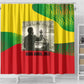 Ethiopia Haile Selassie I Shower Curtain with Addis Ababa 1963 Speech Quote Pan-African Flag Colors and Kente Pattern - African Pride