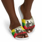 Ethiopia Haile Selassie I Slide Sandals with Addis Ababa 1963 Speech Quote Pan-African Flag Colors and Kente Pattern - African Pride