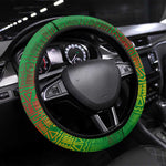 Ethiopia Haile Selassie I Steering Wheel Cover with Addis Ababa 1963 Speech Quote Pan-African Flag Colors and Kente Pattern - African Pride