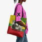 Ethiopia Haile Selassie I Tote Bag with Addis Ababa 1963 Speech Quote Pan-African Flag Colors and Kente Pattern - African Pride