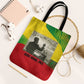Ethiopia Haile Selassie I Tote Bag with Addis Ababa 1963 Speech Quote Pan-African Flag Colors and Kente Pattern - African Pride