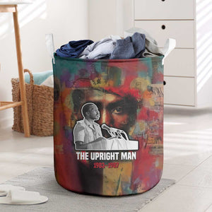 Thomas Sankara Burkina Faso Laundry Basket with Bold Portrait and The Upright Man Tribute Design - African Pride