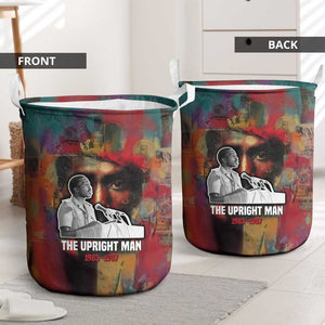 Thomas Sankara Burkina Faso Laundry Basket with Bold Portrait and The Upright Man Tribute Design - African Pride