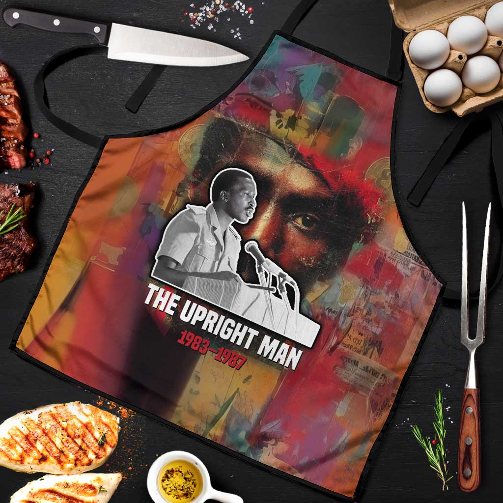 Thomas Sankara Burkina Faso Apron with Bold Portrait and The Upright Man Tribute Design - African Pride