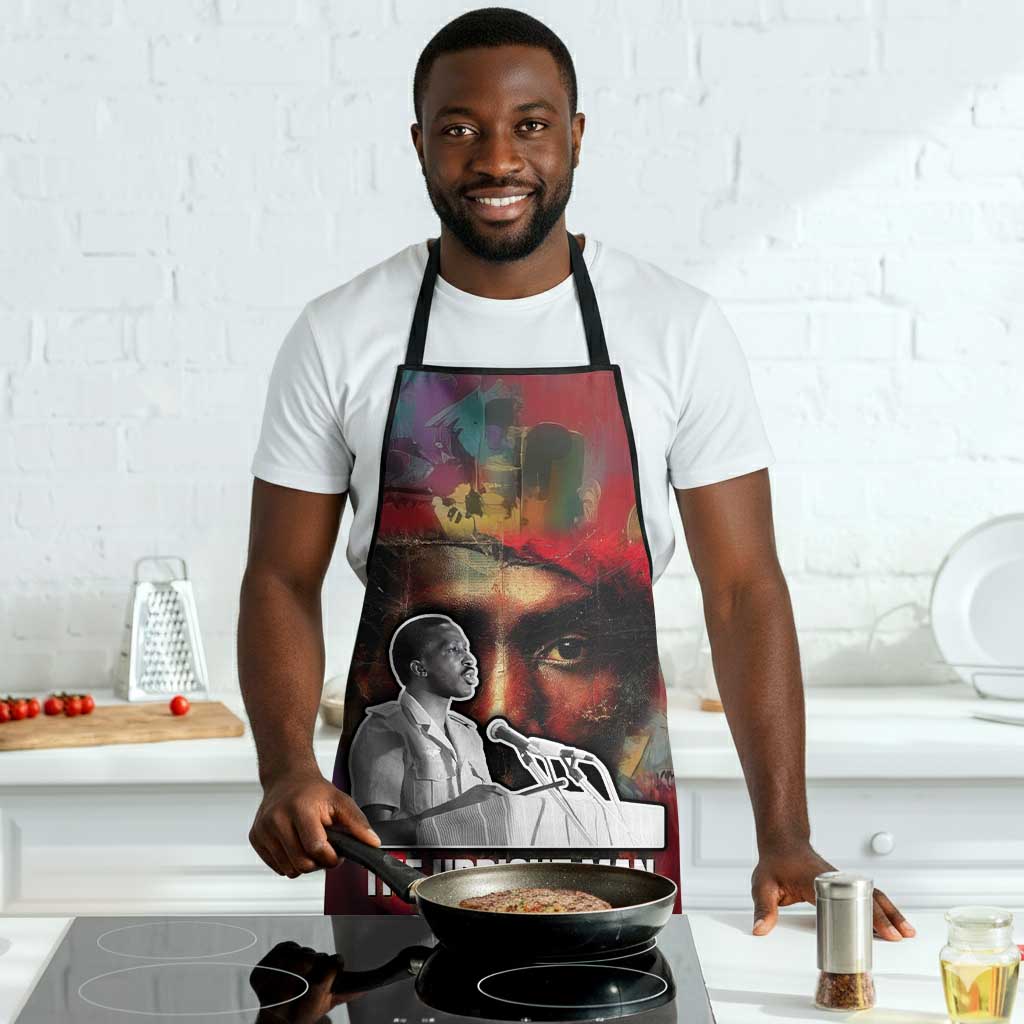 Thomas Sankara Burkina Faso Apron with Bold Portrait and The Upright Man Tribute Design - African Pride