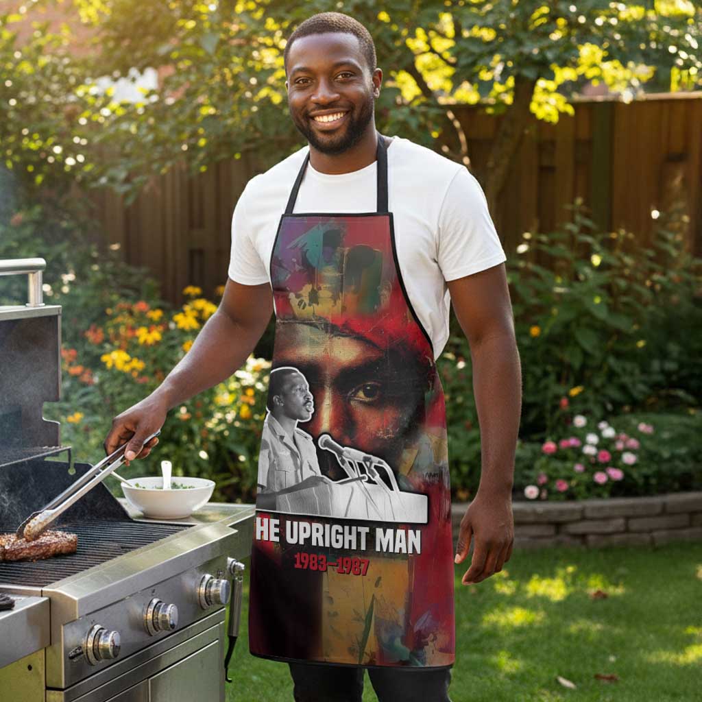 Thomas Sankara Burkina Faso Apron with Bold Portrait and The Upright Man Tribute Design - African Pride